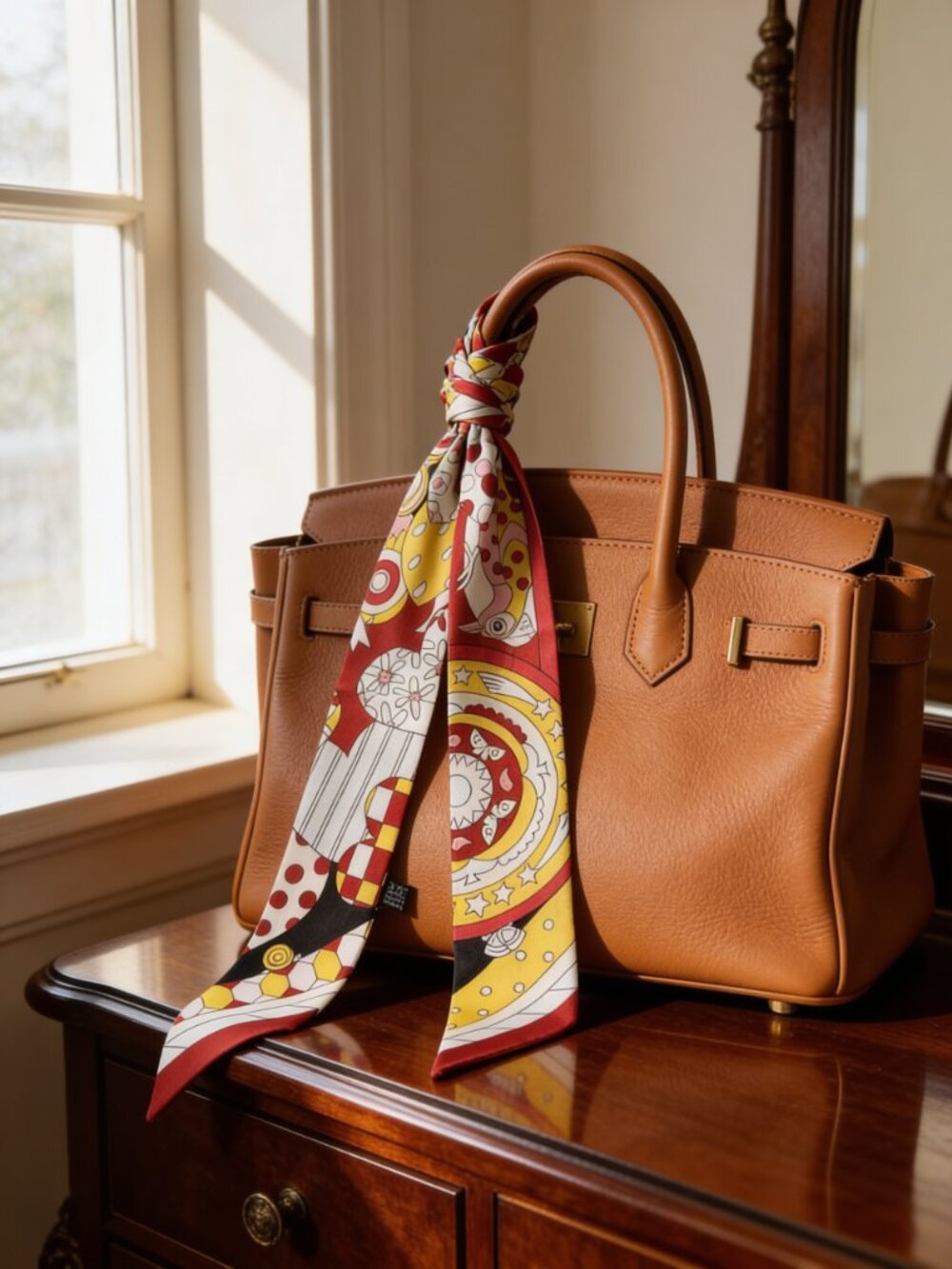 Elegant Luxury Styling Purse wraps in Red and Yellow - Picture 3 of 5
